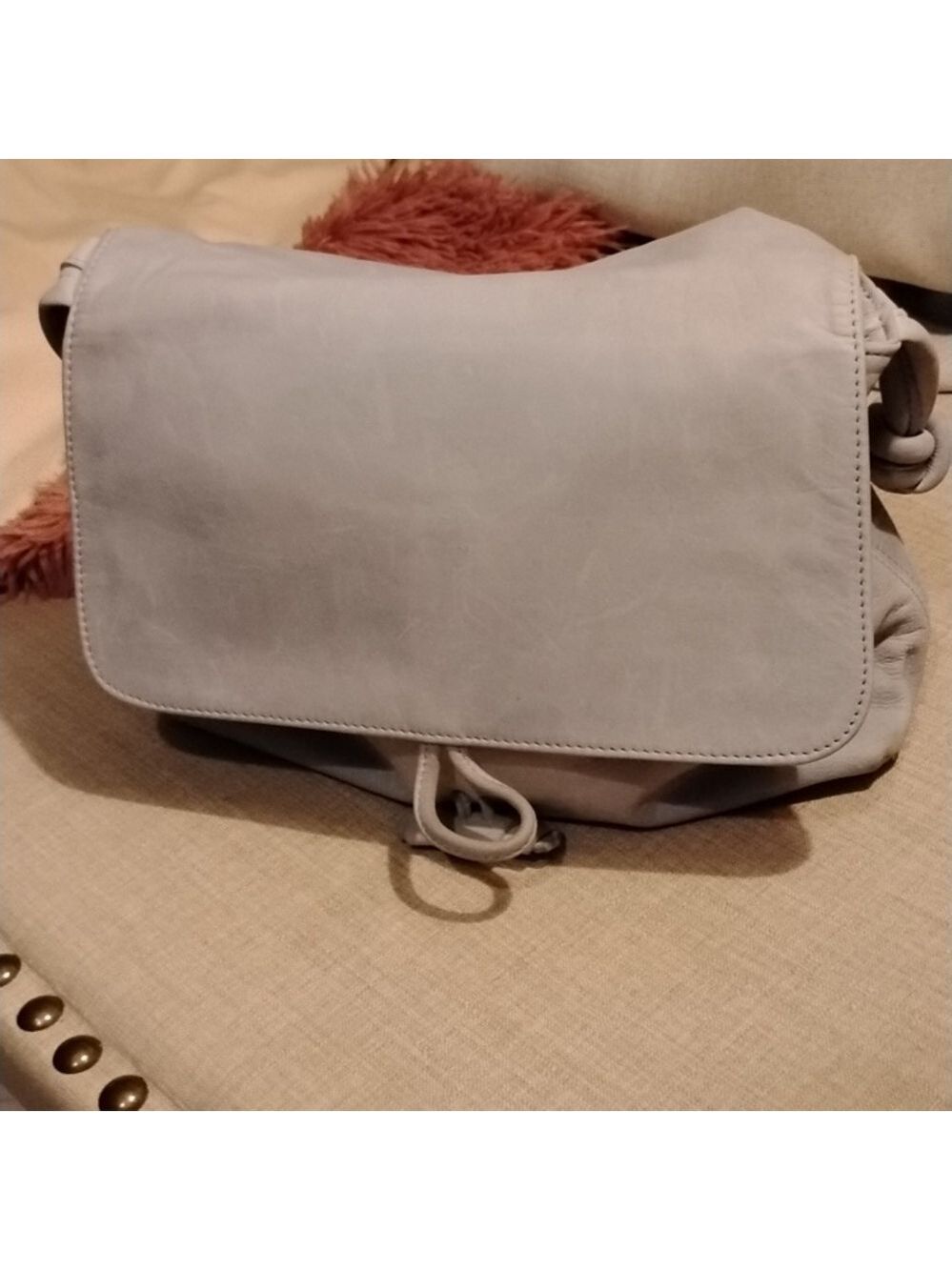 OMBU Soft Suede Shoulder Bag. Baby Blue. Beautiful Leather.